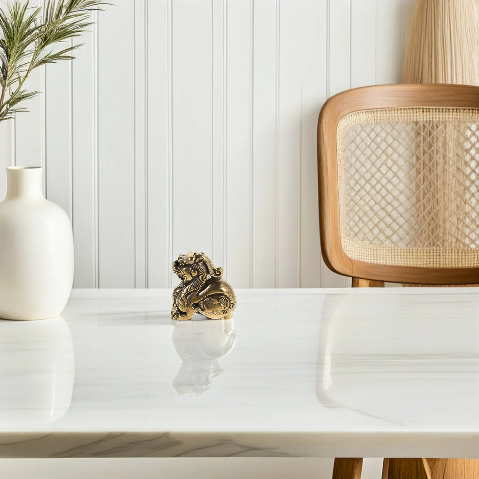 

Handmade Brass Pixiu Figurine Feng Shui Wealth Statue Vintage Home Decor Desk Ornament Tea Ceremony Pet Kirin Sculpture