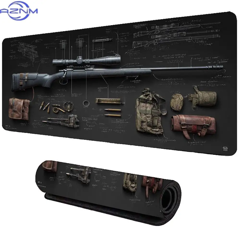 Tactical Mouse Pad Large Rubber Base Non-slip PC Desk Accessories Mousepad for Office and Gamer Keyboard Mats Decor Mat