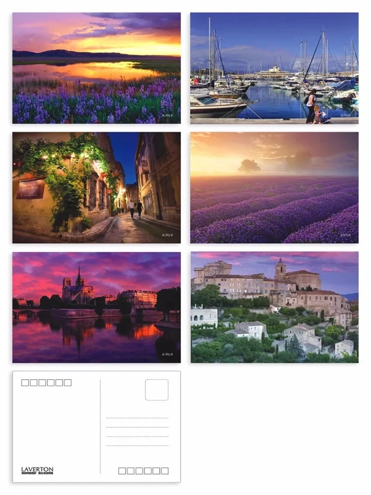 6 Blatt Reise Landschaft Serie Postkarten Geschenk Wunsch Gier dekorative Karten nehmen Sie eine Reise nach London Provence Paris Sydney Venedig – Detail 26