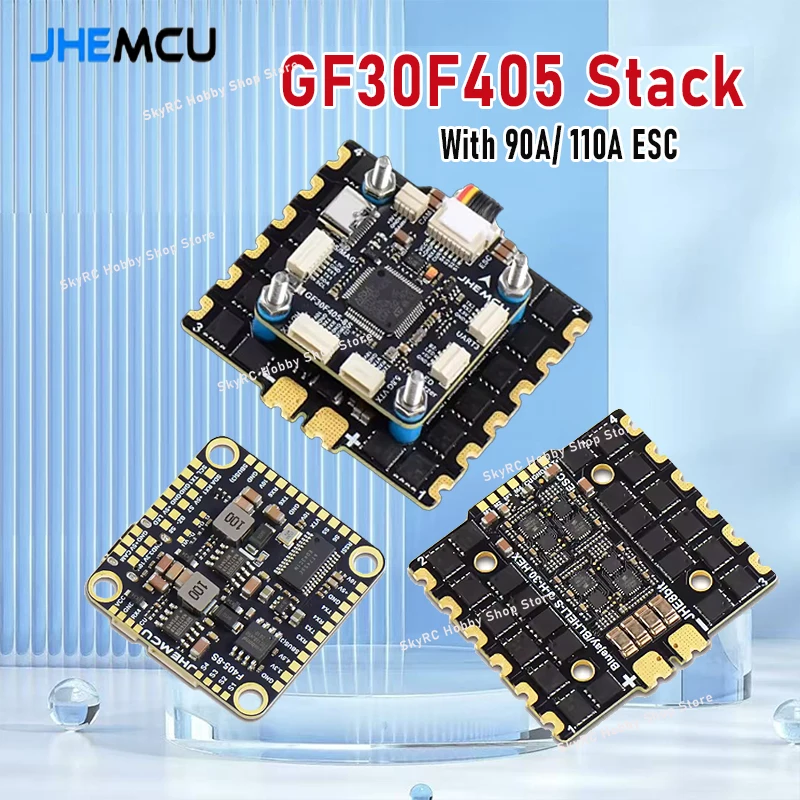 

JHEMCU GF30F405 Стек с регулятором скорости 90 А/110 А ESC 3-8S, совместимый с модулями GPS и телеметрии для продвинутых сборков дронов ​