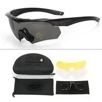 Gafas de ciclismo tácticas HD 3 lentes CS Airsoft a prueba de viento ejército tiro gafas polarizadas motocicleta ciclismo deporte al aire libre