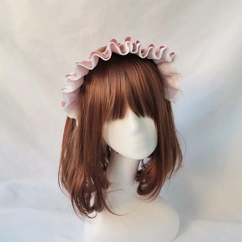 Banda para el pelo de encaje japonés para niña, Diadema con lazo de Lolita, pinza para el pelo, tocado de Anime Loli, accesorios Kawaii de Cosplay