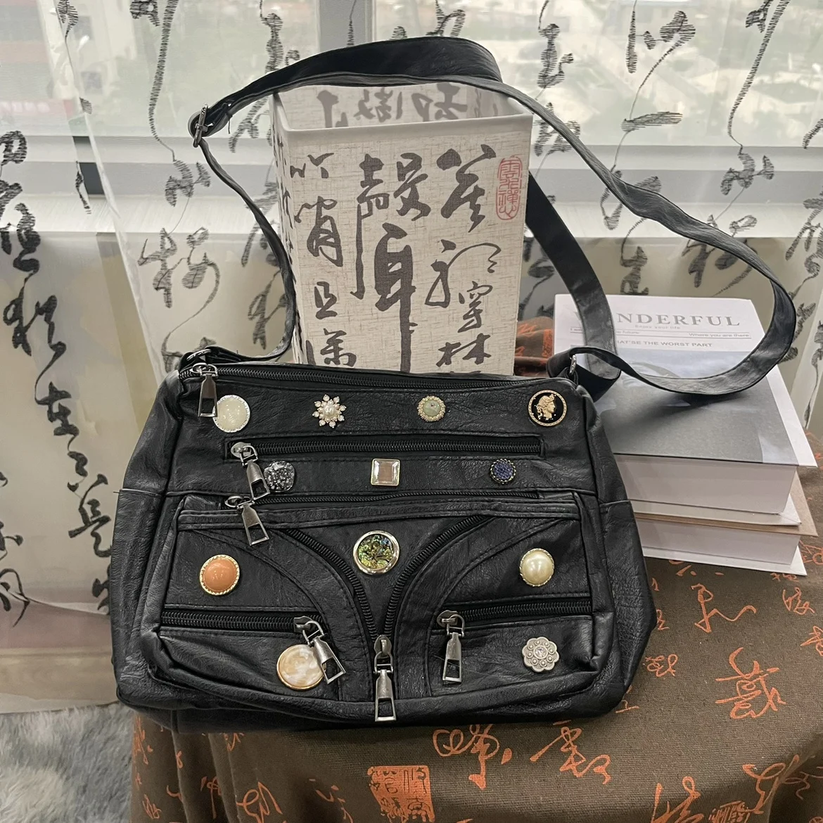 Y 2K Vrouwen Meisje Tassen Vintage Schoudertassen Bakken Harajuku Punk Borduurwerk Lederen Messenger Tas Hoge Capaciteit Handtassen