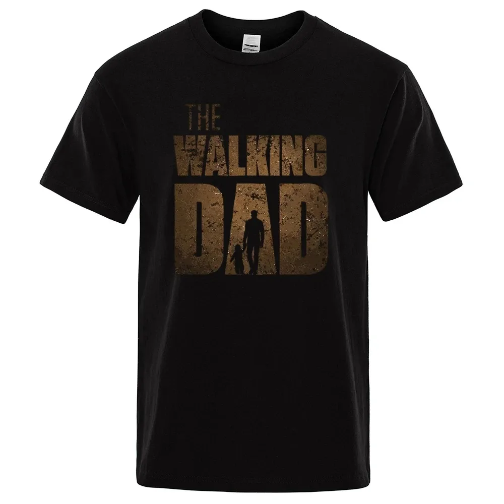 The Walking Dad Funny Street Printed T-Shirts Men Fashion Summer Tshirt Loose Oversized Cotton Short Sleeves Hip Hop Tees 80211