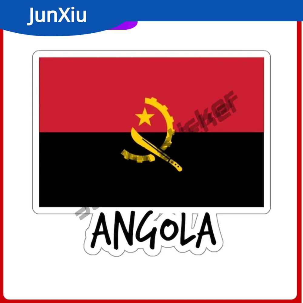 

Angola Flag Travel Stickers Accessories Decoration Car Bumper Camper Windows Windshield Scrapbook Laptop Emblem Adventure Motor