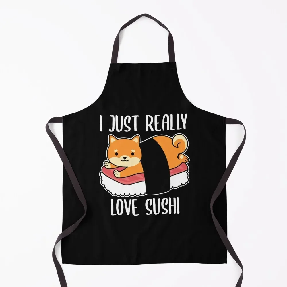 

I Just Really Love Sushi Cute Sushi Cat Apron Hairdressing Hairdresser Accessories Household Items Useful Apron