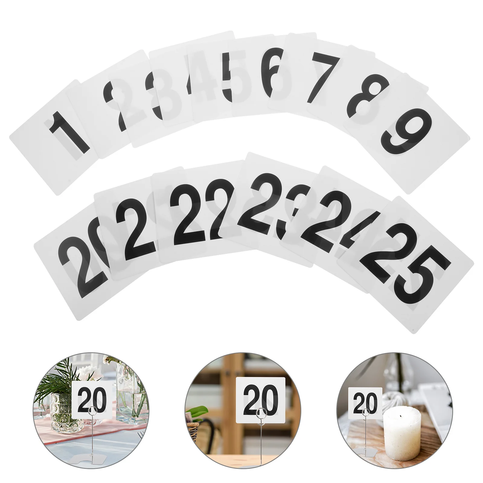 

25Pcs Tabletop Number Signs Wedding Party Seat Cards 1-25 Creative Chic Festival Reception Decors Seat Card Party Number Sign