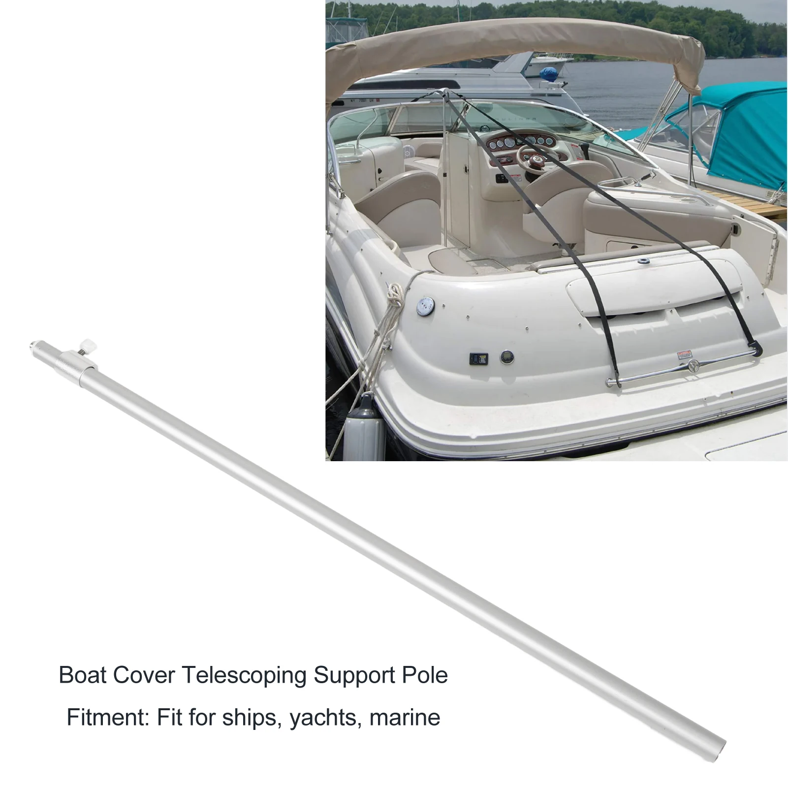 Boat Cover Support System Pole Boat Cover Telescoping Support Pole High Stability  Rugged High Hardness for Marine