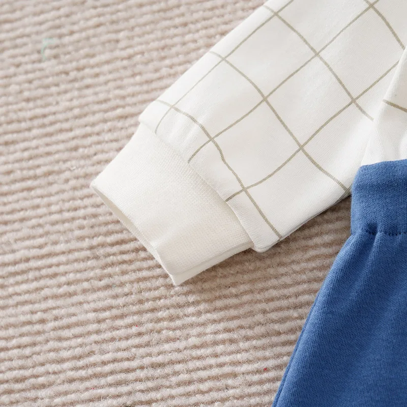 الوليد طفلة عادية بسيطة وهمية حزام الكتف الفاكهة الفراولة الربيع والخريف مختلط اللون طويلة الأكمام بذلة الطفل