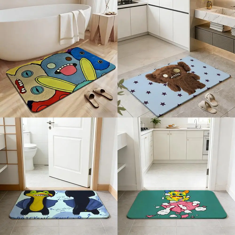 Tapis de sol Toy - F-Fugglers, tapis de bain antidérapant à séchage rapide en terre de diatomée, paillasson absorbant