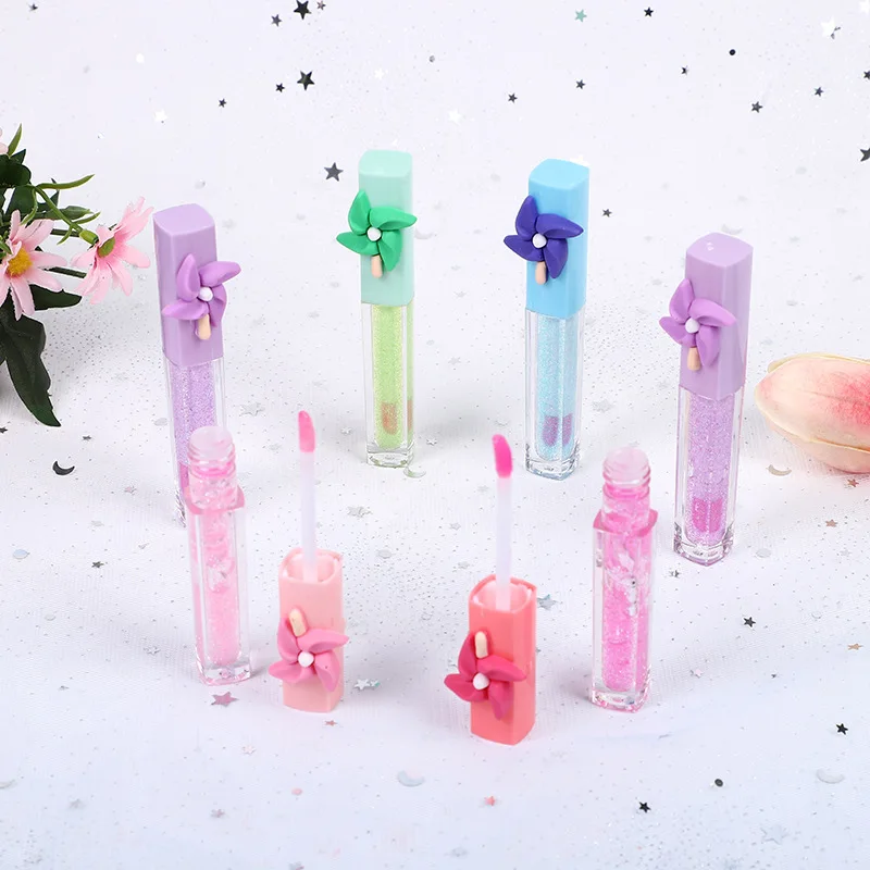 24Pcs Lip Oil Pinwheel Color Changing Natural Moisturizing Lip Gloss Girls Lip Oil Kawaii Lips Makeup Wholesale