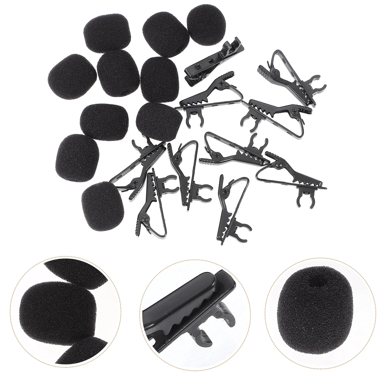 

10pcs Microphone Lapel Clip Set Compact For Voice Chat Video Conferencing Karaoke Recording Iron Material Mic Clip Dj Equipment