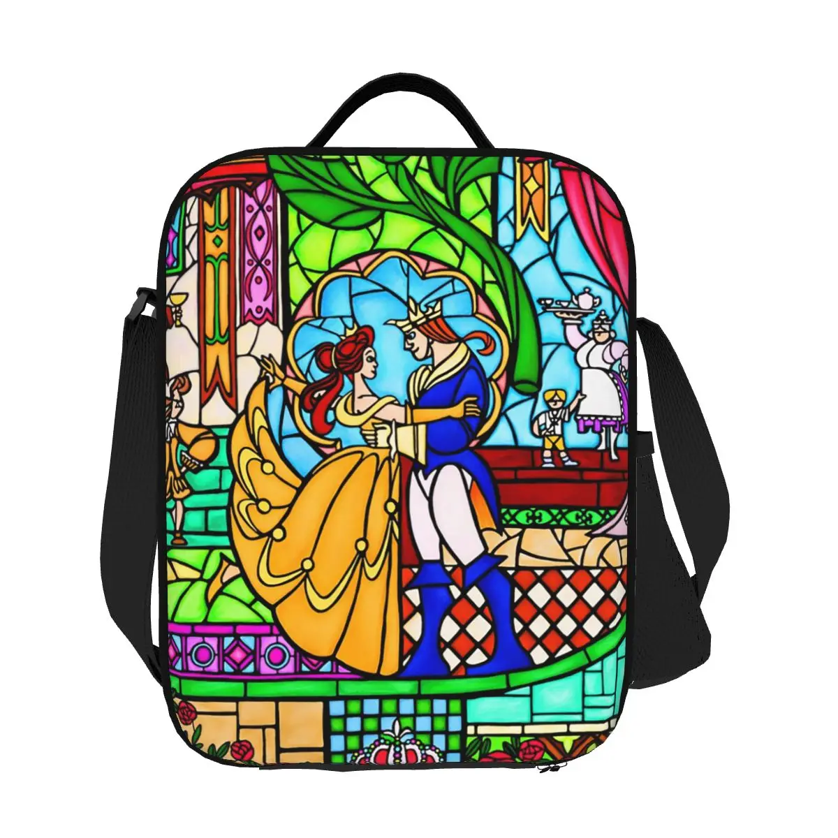 Custom Beauty And The Beast Lunch Bag Women Warm Cooler Insulated Lunch Box for Adult Office