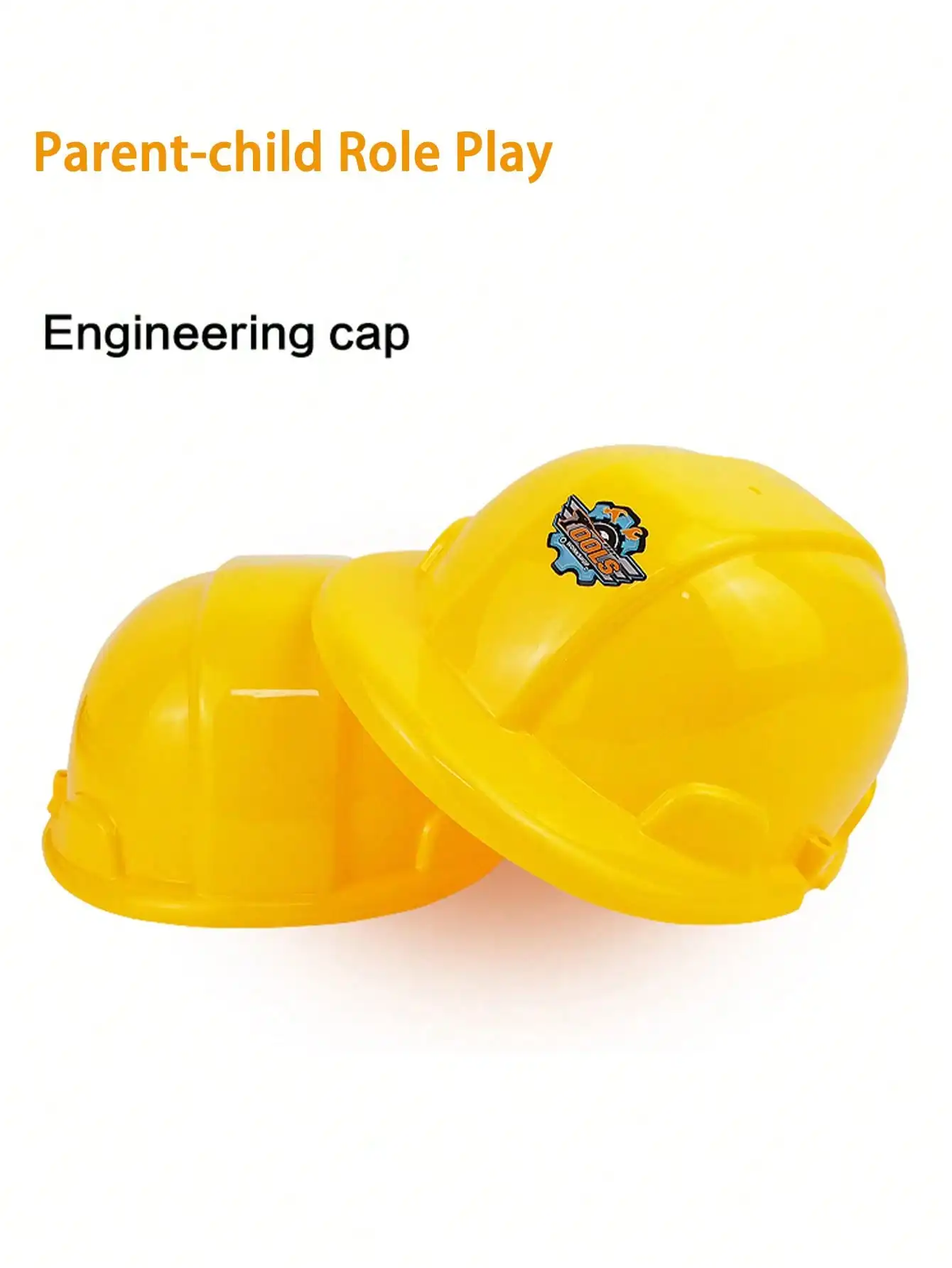 1PC Fireman Chief Safety Helmet Firefighter Hat Cap Toy Yellow Construction Hat Plastic Hard Hat Toy Construction Worker Helmet
