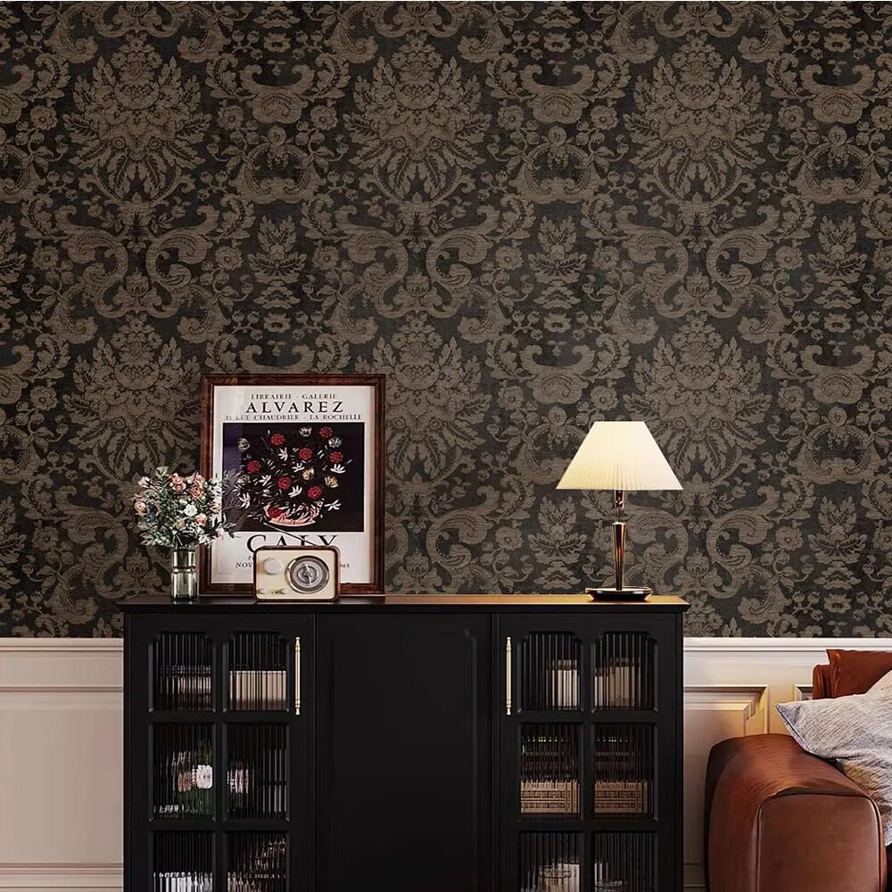 custom Damascus wallpapers for living room decoration bedroom study wall paper European  hotel store wallpaper for wall stickers