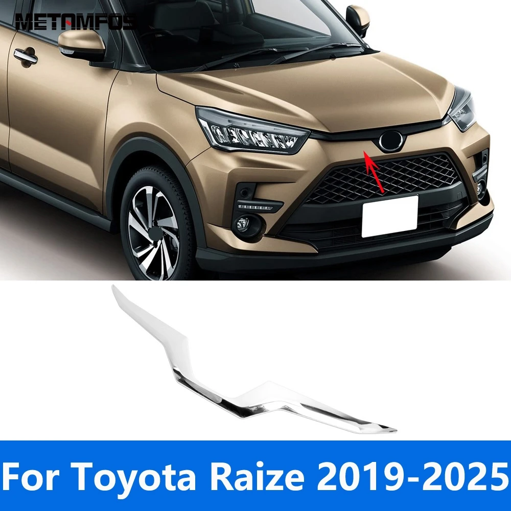 

Accessories For Toyota Raize 2019-2024 2025 Chrome Front Upper Grille Racing Grill Cover Molding Trim Frame Sticker Car Styling