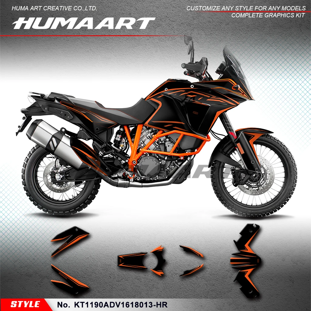 HUMAART دراجة نارية الرسومات لامعة صفح ل KTM 1050 1090 1190 ADV Adventure 2016 2017 2018 ، الديكور ، KT1190ADV1618013-HR