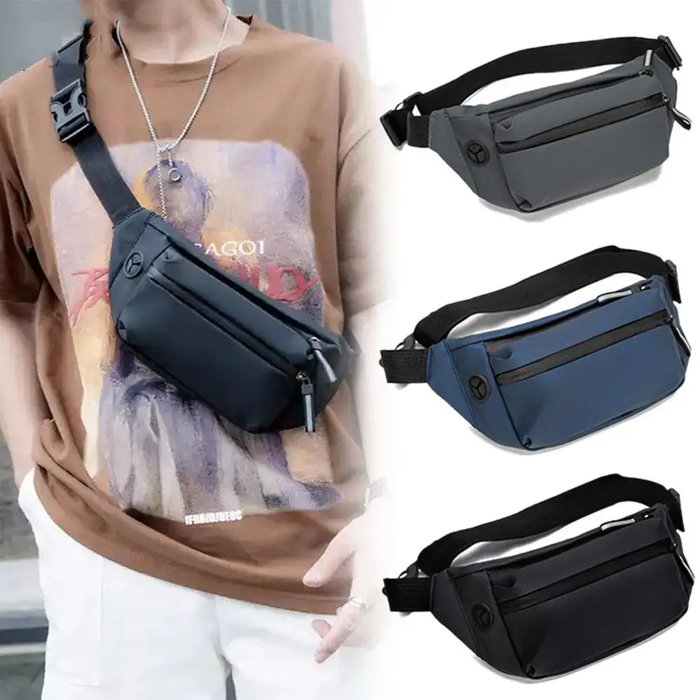 Chest Bag Waterproof For Men Waistpack Leisure Outdoor Sports One Shoulder Crossbody Bag Fashion Korean Version Trendy Men' L4O2