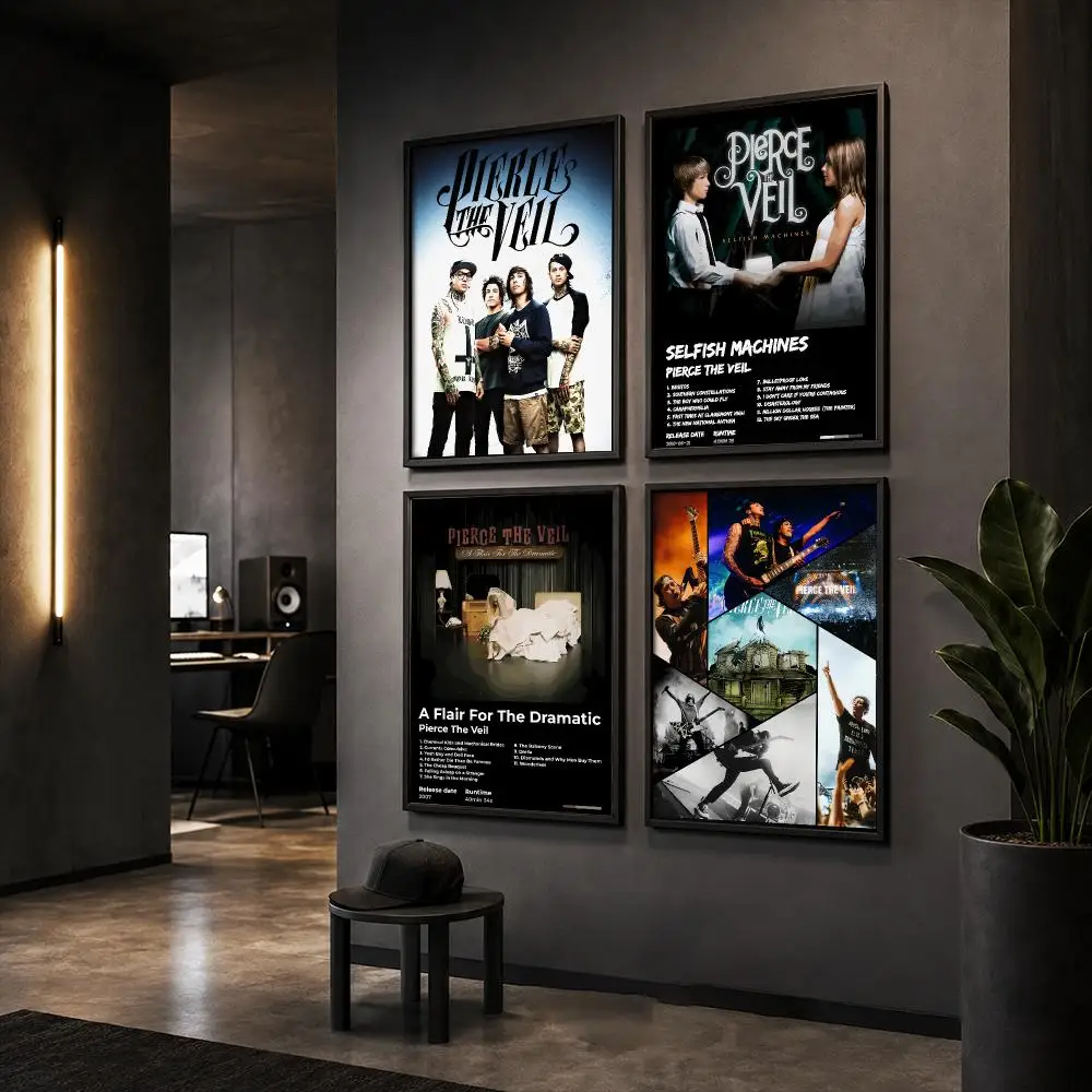 P-Pierce The V-Veil Band Rock Poster HD Home Wall Stickers House Hallway Living Room Bedroom Bar Office Decor Art Prints