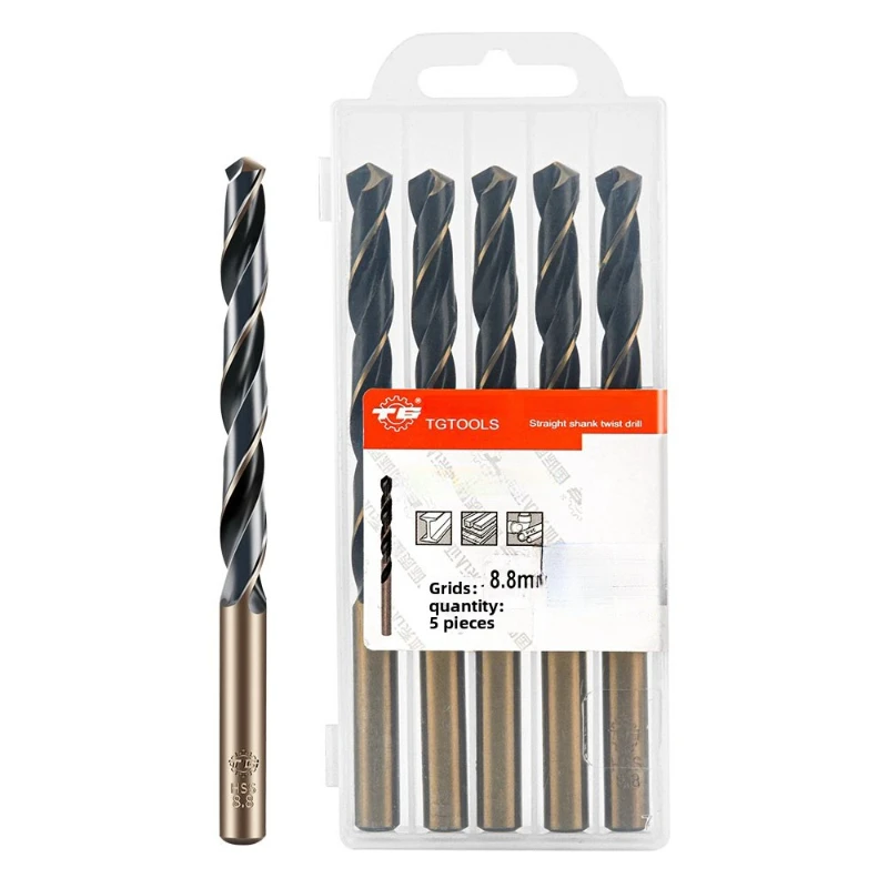 TG عالية السرعة الصلب 6542 توالت أسود أصفر تويست مثقاب الخشب مستقيم عرقوب أداة ثقب الحفر في المواد المعدنية الفولاذ المقاوم للصدأ