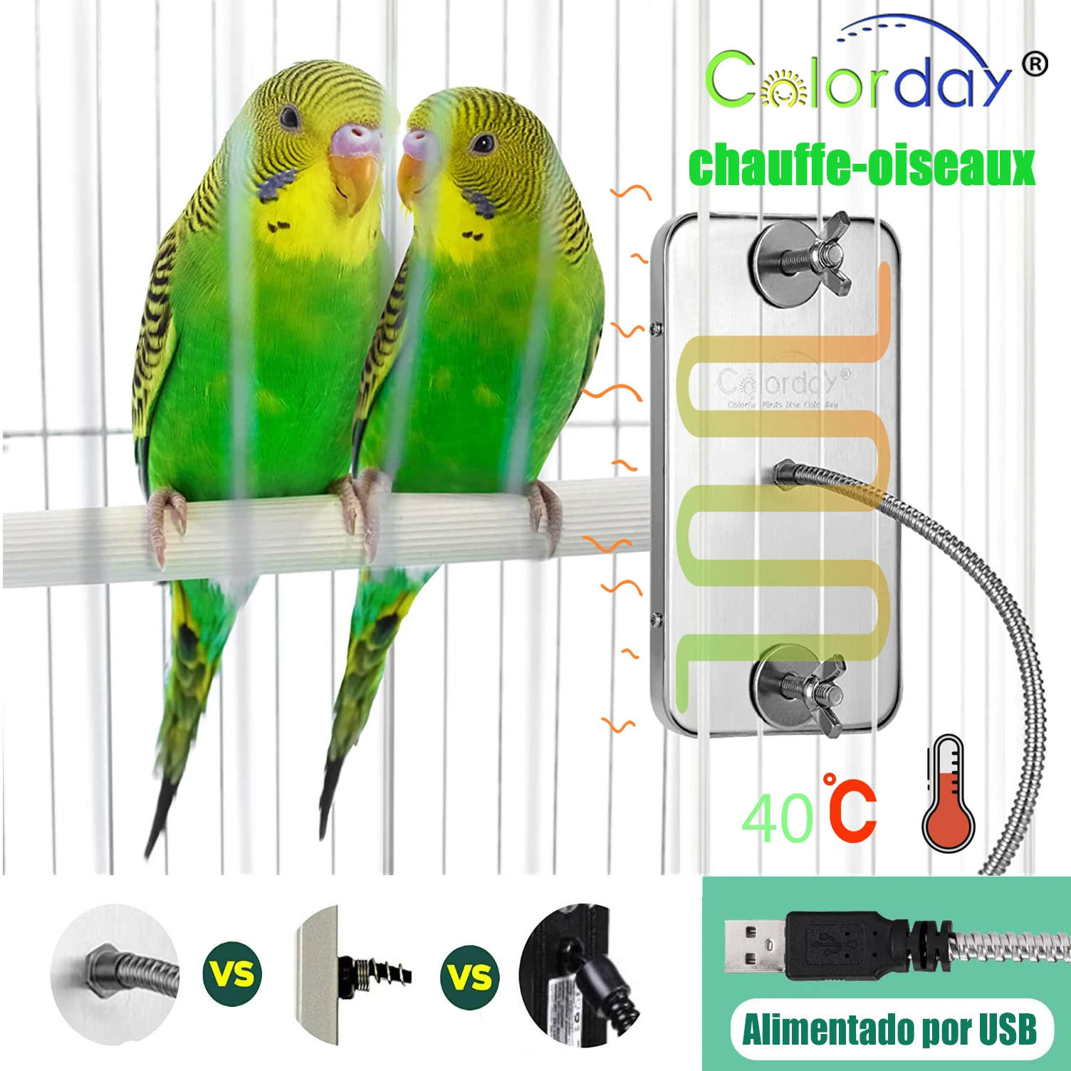 Chauffe-oiseaux pour perroquets, accessoires pour oiseaux, chauffage pour animaux de compagnie, lampe thermique pour cage à oiseaux, fournitures pour la maison