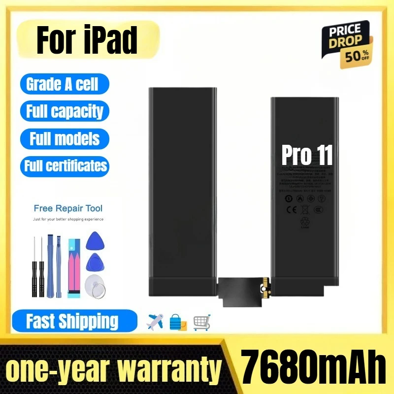 

A2369/A2377 for IPad Pro11 Third Generation Tablet Battery High Quality High Capacity Replacement Bateria Grade A Cell with Tool