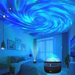 Lovely Blue Simple Ocean Wave LED Night outlet Light Room Wall Decor