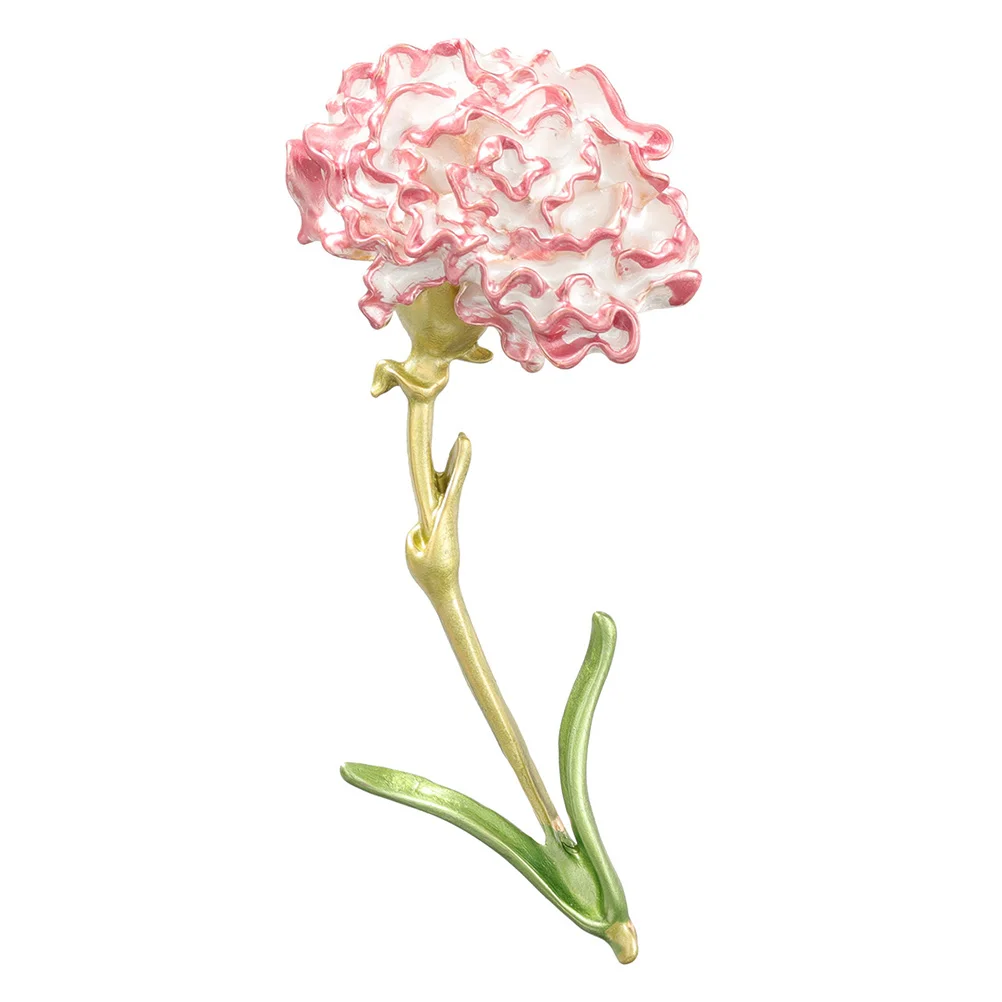 

1pc Pink Carnation Brooch Alloy Flower Badge for Clothes Sweater Coat Dress Jewelry Accessory Collar Button Enamel Pin