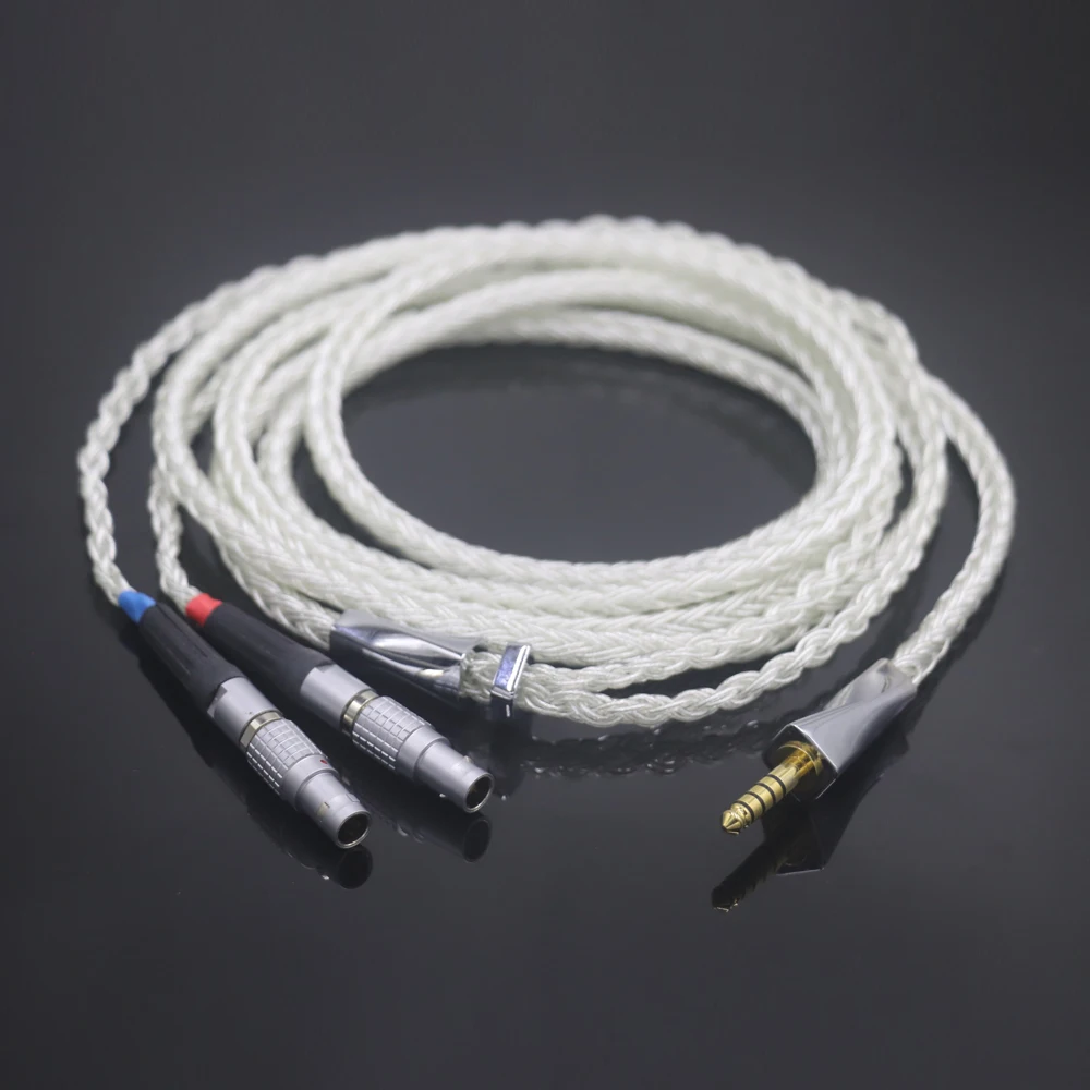 

16 Core Pure Silver 2.5mm 4.4mm 3.5mm XLR Earphone Cable For Focal Utopia Fidelity Circumaural Headphone