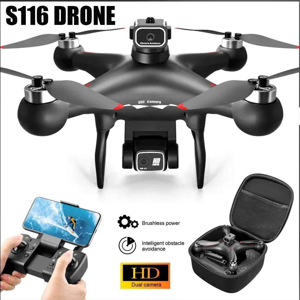 Drone S116 MAX 4K WIFI FPV Caméra 2024 ° Évitement d'Obstacles Moteur Brushless RC Quadcopter Mini Dron Jouets pour Enfants, Nouveau, 360