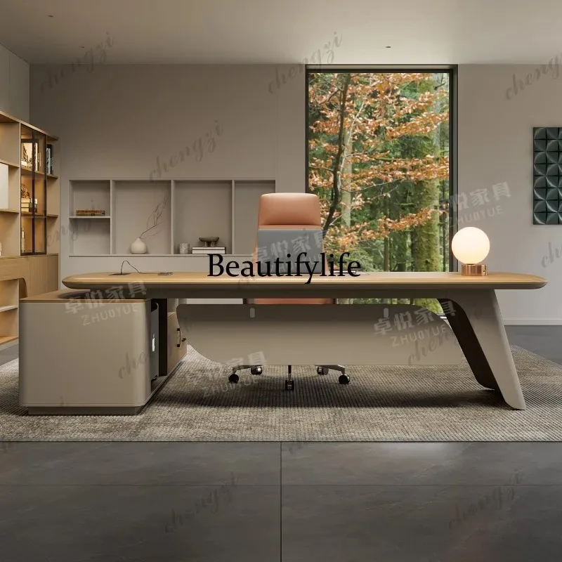 K153 High-end, blister desk boss table modern and simple, large desk manager table and chair combination set