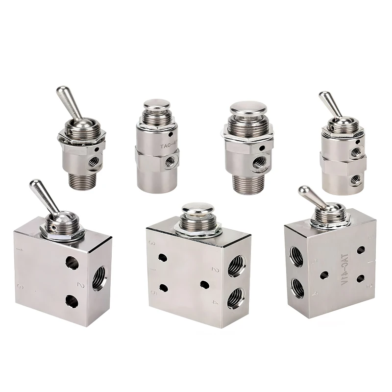 TAC Pneumatic Toggle Valve TAC-3V/3S/4V Manual Push Button Switch Roller TAC2-41P 31P 41PP-34T 34C Mechanical Valve 1/8
