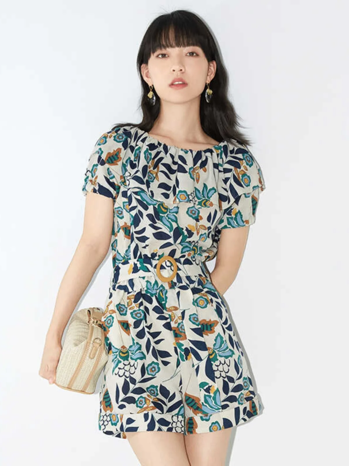 กางเกงเอวสูง ผู้หญิง ฤดูร้อน รุ่นใหม่ สไตล์ลำลอง ผ้าฝ้าย ทรงขาตรง