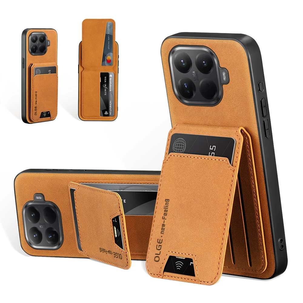 �tui portefeuille en cuir pour Xiaomi Mi 15T Pro 15T 14T 13T Pro, housse de 4 cartes, support de poche, coque souple mate antichoc Fundas