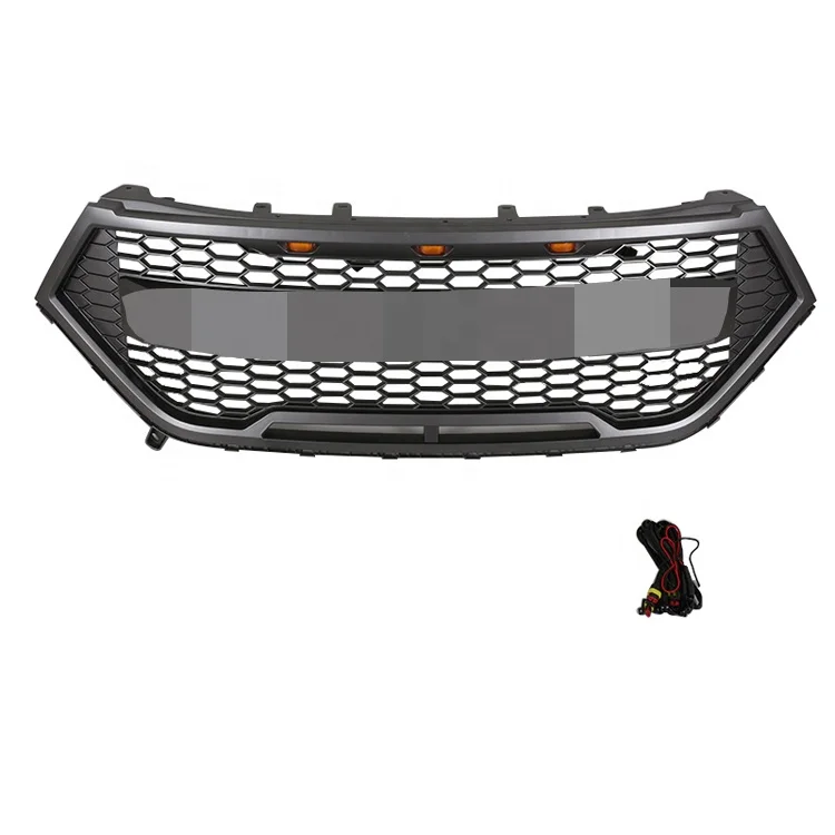 Front Bumper Grille for Edge 2015+ Grill Raptor Style Honeycomb Mesh With LED Light