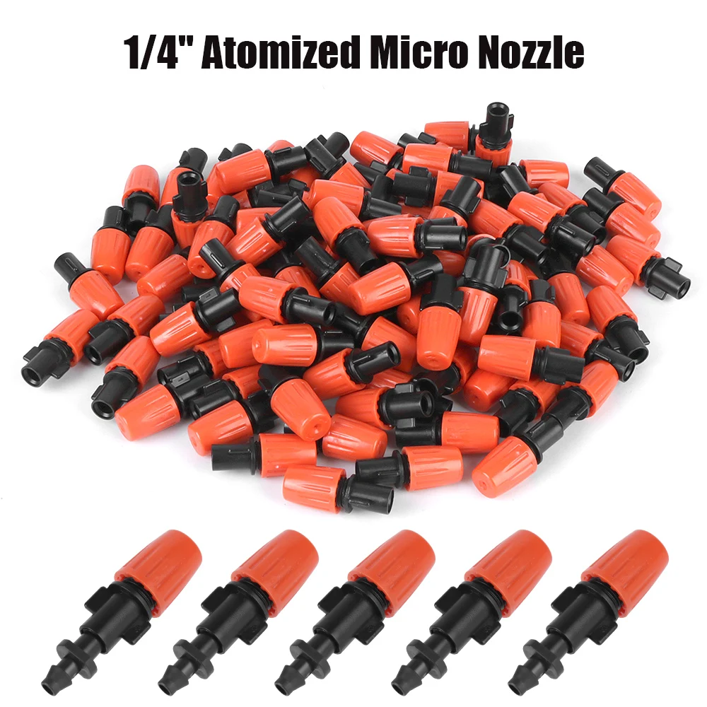 

100Pcs for Flower Beds Vegetable Watering Sprayer Garden Drip Irrigation System 1/4" Nozzle Dripper Atomizing Sprinkler