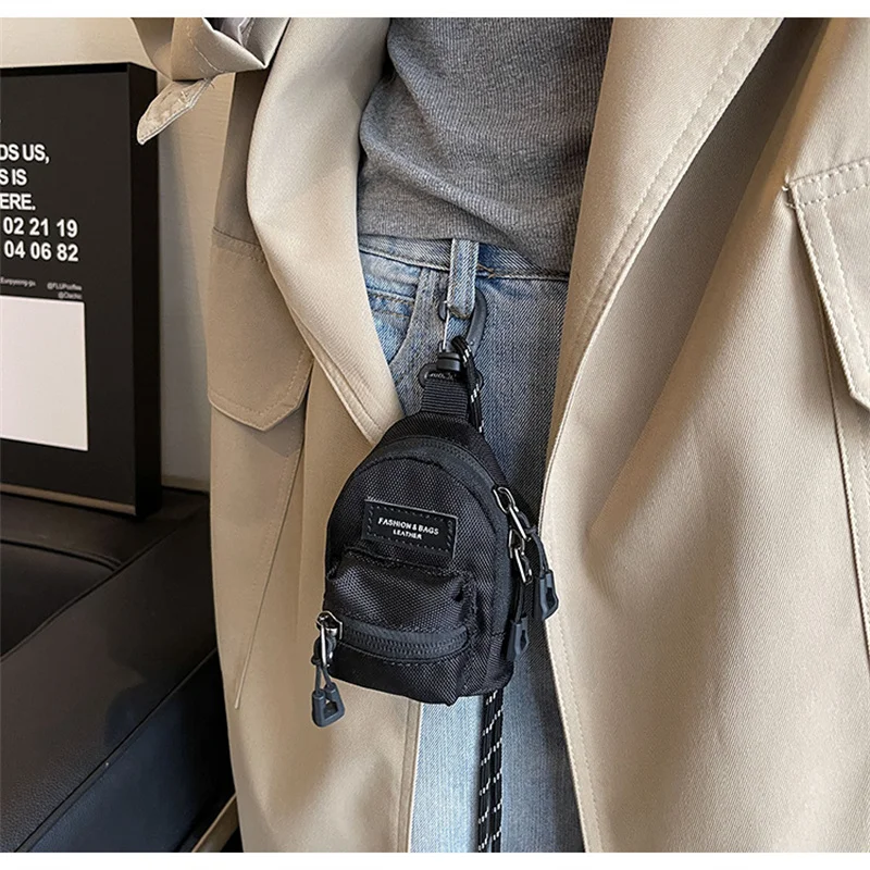 ミニ小銭入れ男性女性カップルクロスボディバッグポータブル財布イヤホンキーショルダーバッグヒップホップカジュアルオールマッチ最新