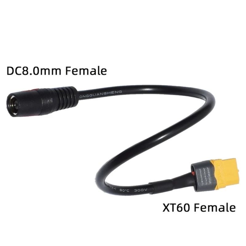 XT60 to DC8mm Connection Cable 14AWG Power Cable for Solar Panel