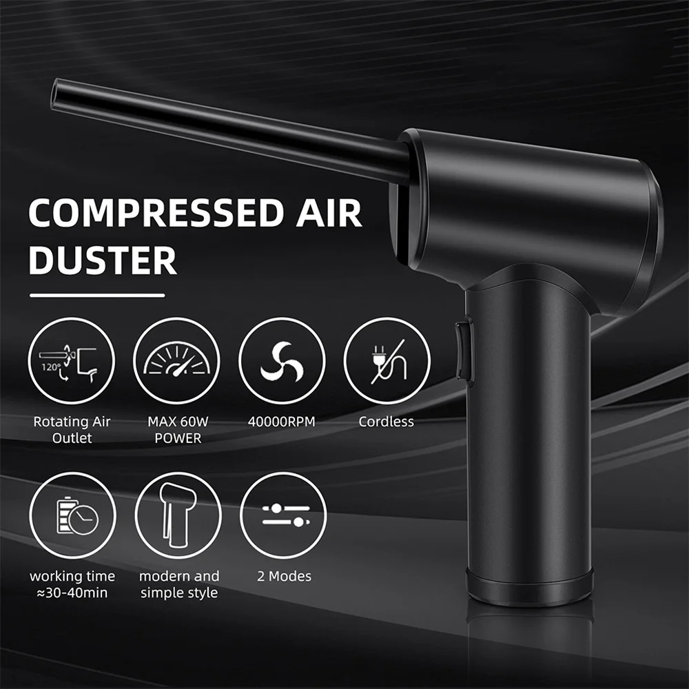 New Cordless Air Duster Blower Multi-Use Portable Compressed Electric Air Duster Cleaning Computer Cleaner PC Laptop Keyboard