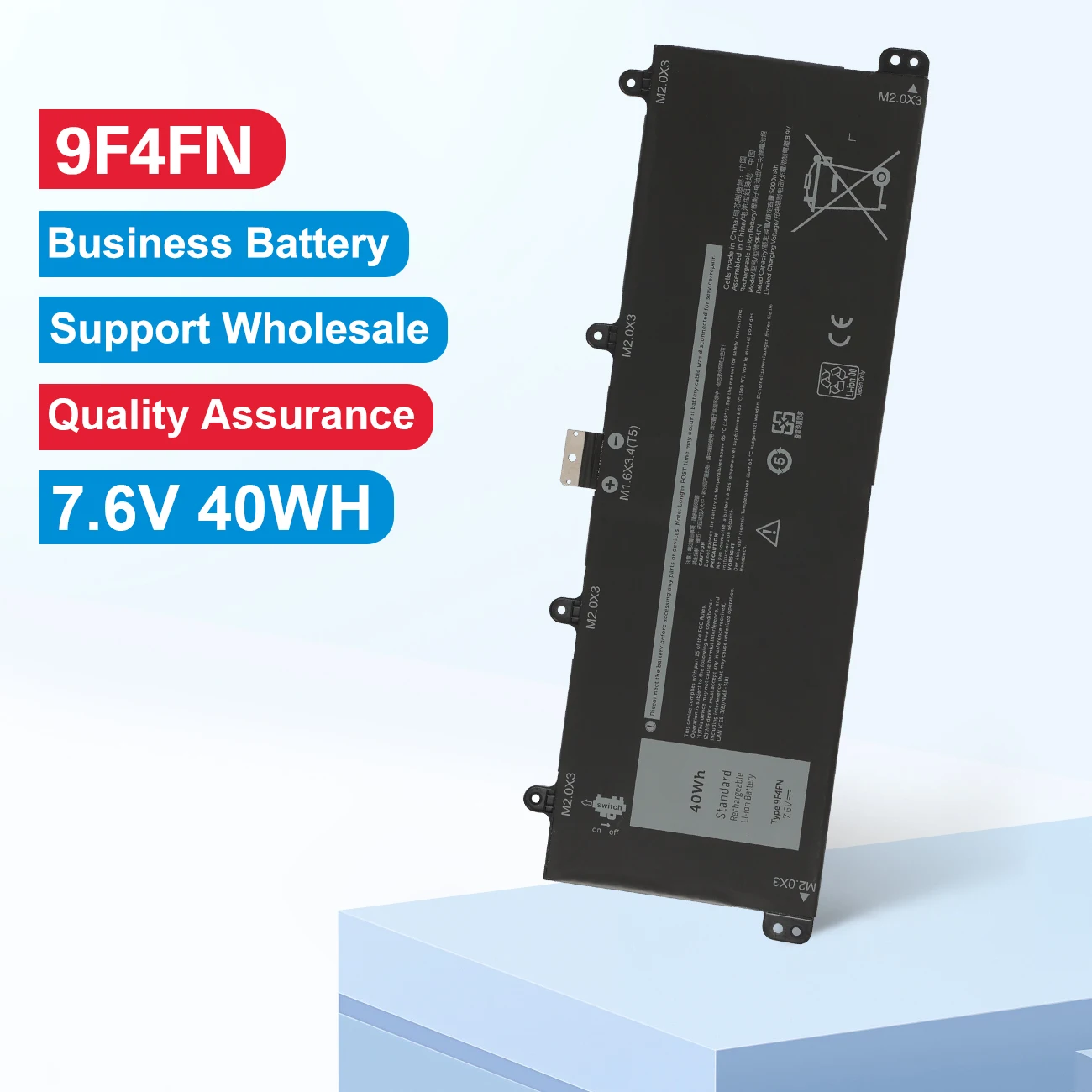 

KingSener 9F4FN Laptop Battery For DELL Latitude 7320 2-in-1 For DELL Inspiron 14 3420 Series 2VKW9 2ICP4/79/112 7.6V 40WH