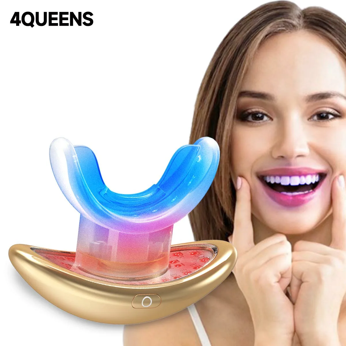 4QUEENS Portable Lip Plump LED Light Therapy Electric Teeth Whitening Anti Wrinkles Device