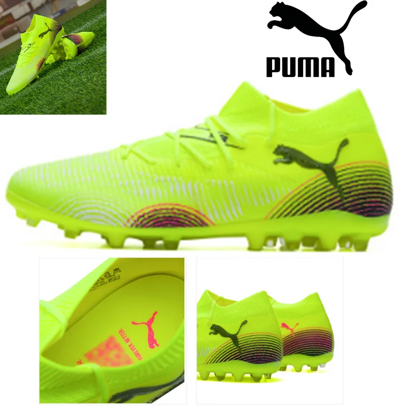 Puma Mid Cut MG Studded Soccer Shoes Professional Training Non Slip Wear Resistant Football Shoes camping108368-03