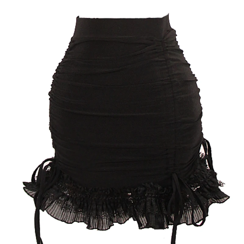 Jupe de danse latine sexy pour femmes, jupe à volants, vêtements de danse Régions ba, vêtements de danse Cha Cha Salsa, jupe Wstring de proximité noire, ChRV17893, 2023