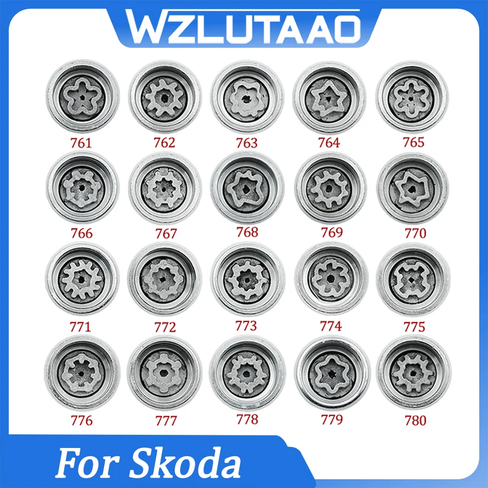 1 unidade # 771 - # 780 ferramenta de remoção de parafuso anti-roubo de pneu de carro chave de soquete ferramenta de desmontagem manga chave para kit de reparo skoda