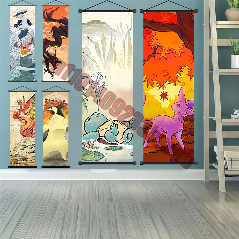 

Classic Anime Pokemon Eevee, Squirtle, Bulbasaur, Pikachu Premium Art Poster Reel Drawings Suitable for Bedroom Decor Gifts