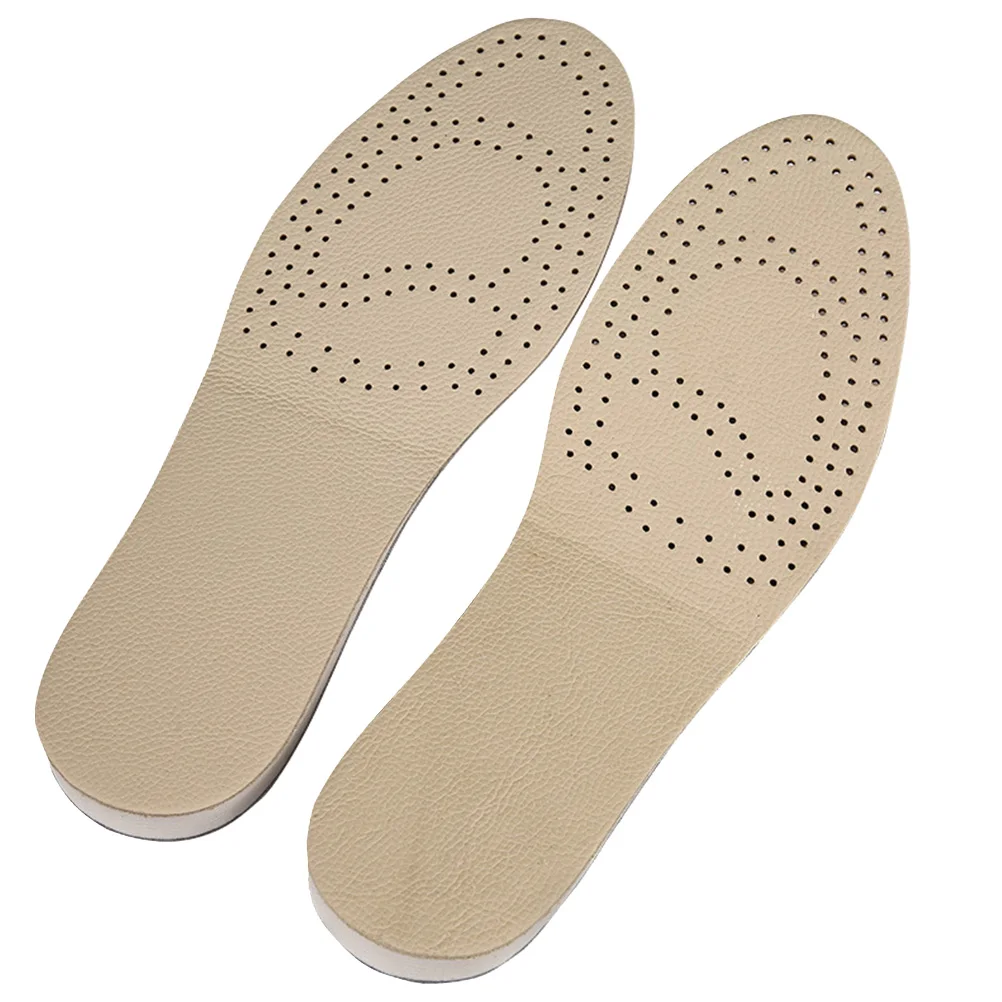 

Height Increase Insoles Cowhide Inserts Pads Breathable EVA Non Slip Sole Sneakers Boots Shoe Accessories Enhance