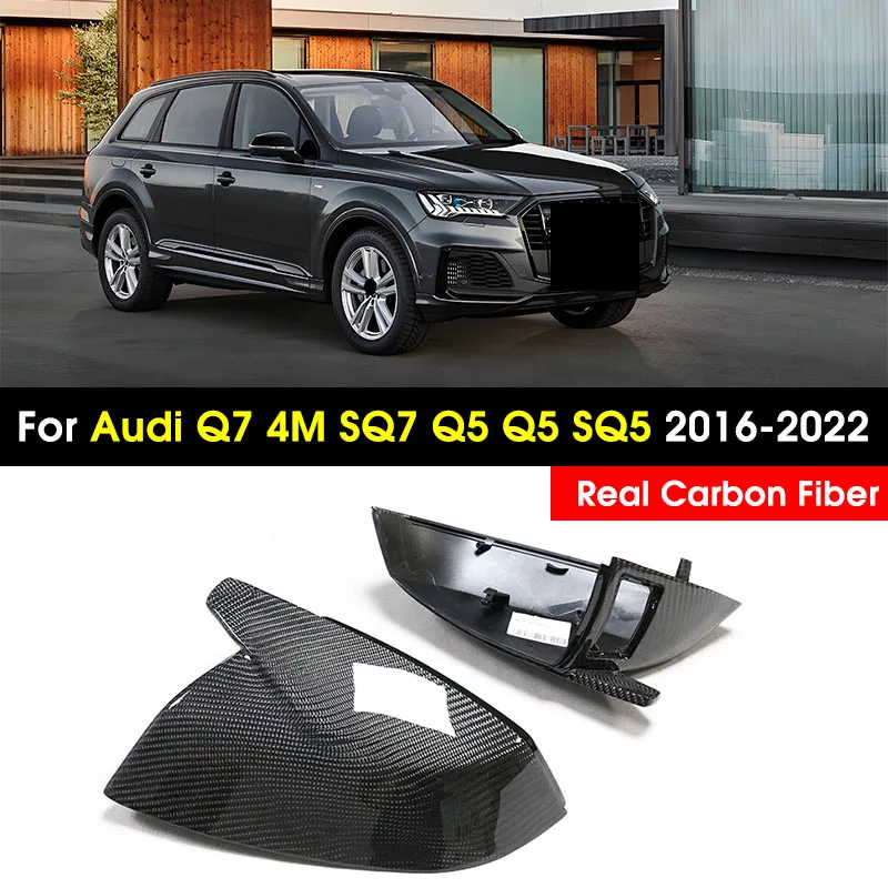 

Real Carbon Fiber Car Side Mirror Cover Replacement RearView Mirror Cover Side Cap For Audi Q7 4M SQ7 Q5 Q5 SQ5 2016-2022