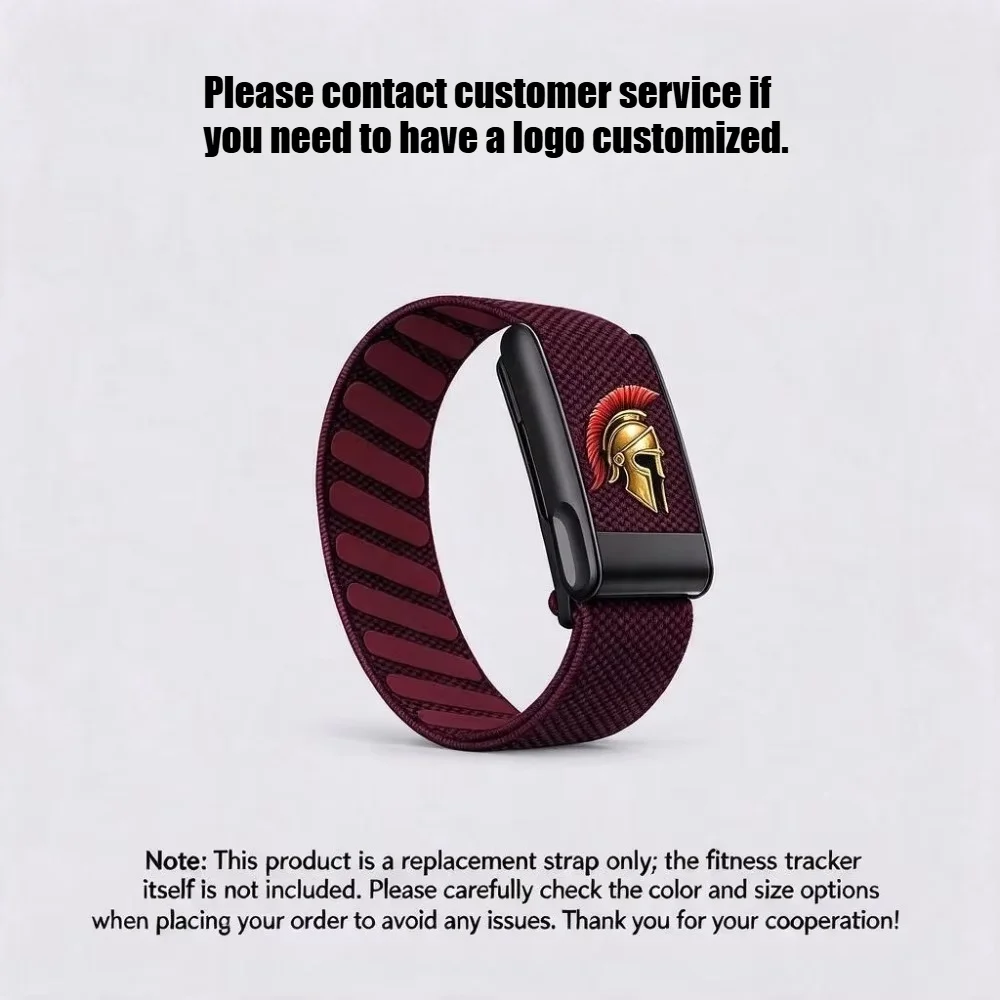 Compatible with WHOOP 5.0 MG Nylon Woven Elastic Replacement Band Golden Helmet Print Metal U Frame Anti Slip Sport Wrist Strap