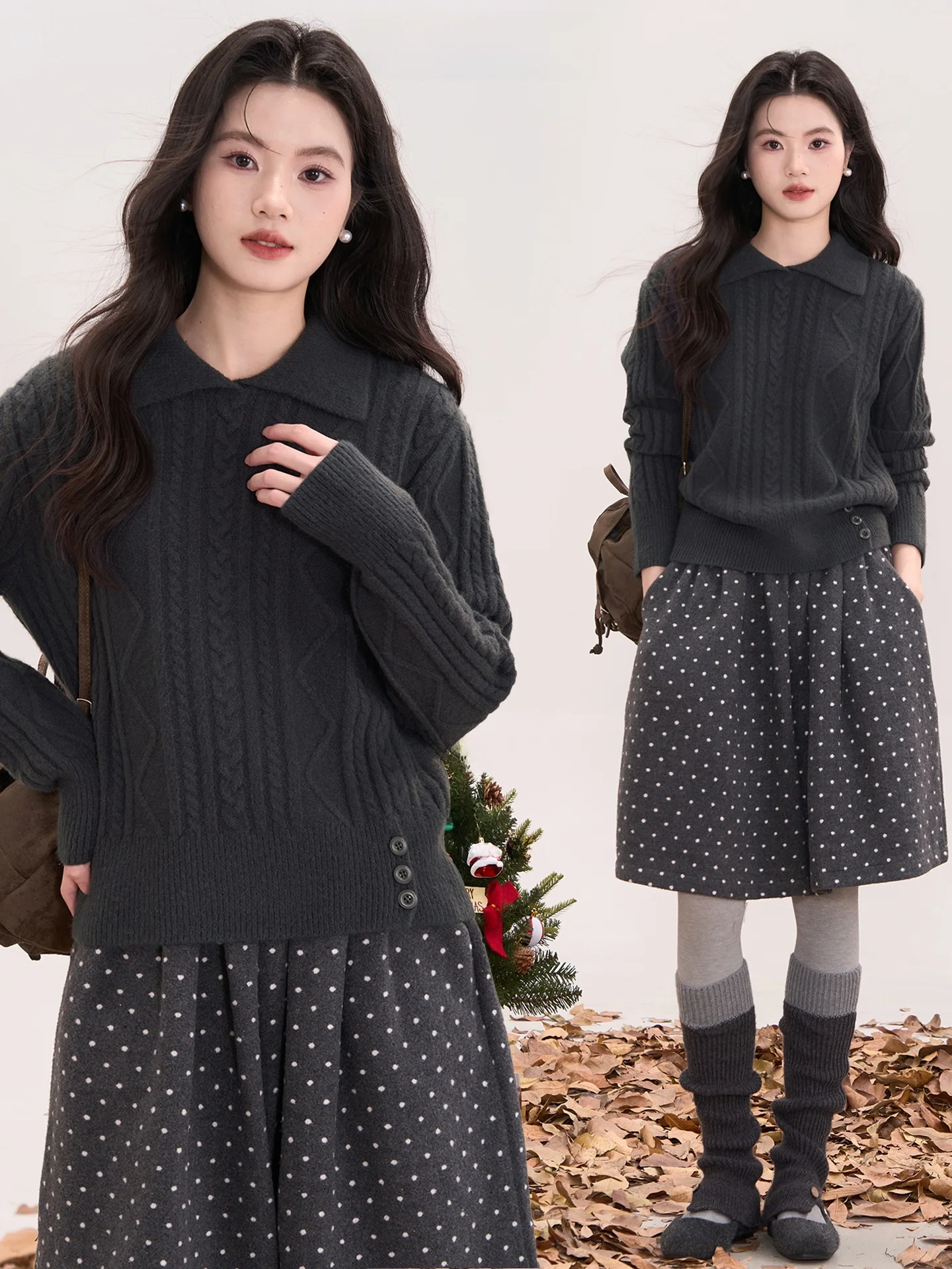 

Thiened Knitted Rose Cloud Sweater Women's Autumn Winter Casual Sle Long Sve Open Cardigan Soft Nylon Blend Casual Fas...