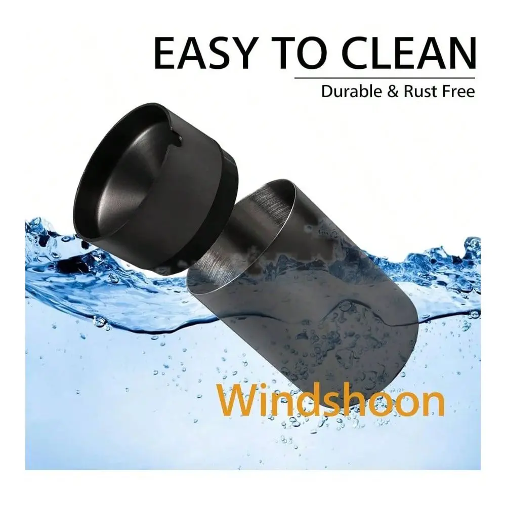 

Ashtray With Lid, Portable Ashtray Car, Detachable Stainless Steel Smokeless Ash Tray Windproof Car TravelBlack 1 Pack